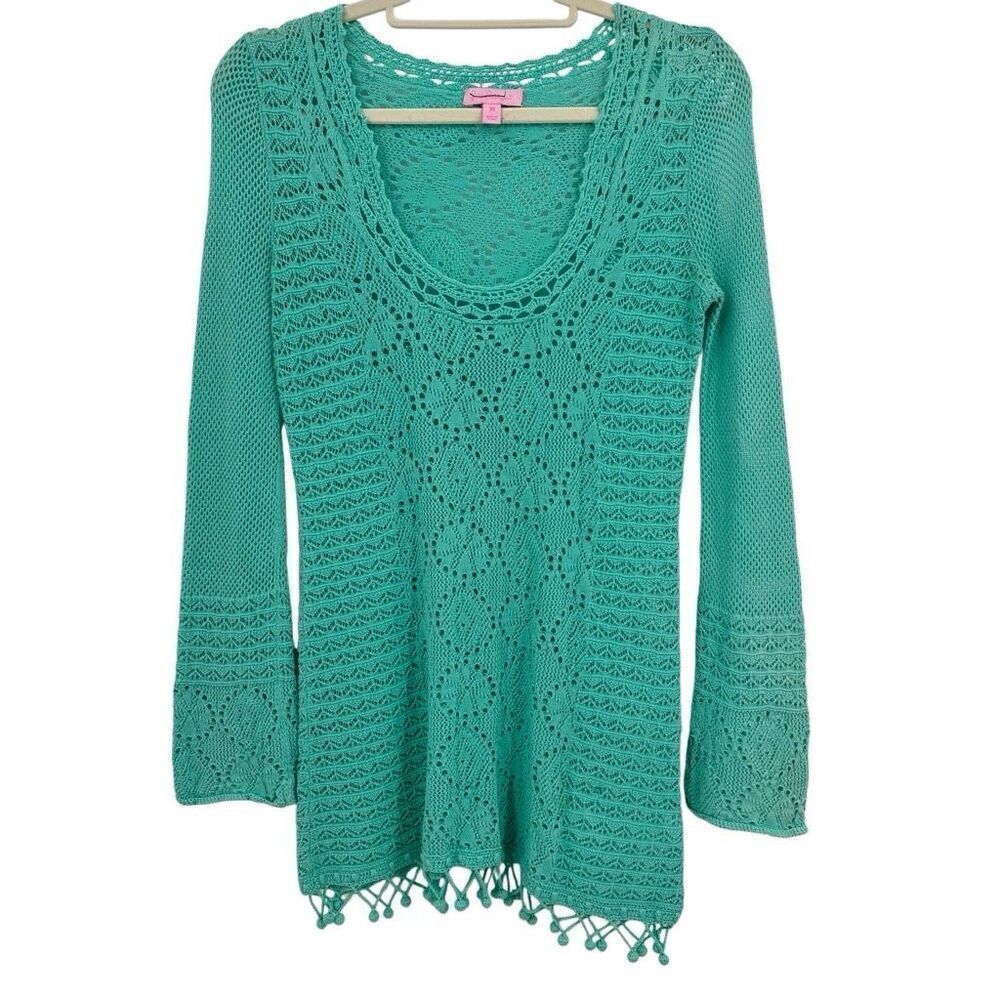 Lilly Pulitzer Athena Tunic Sweater Green‎ Size XS